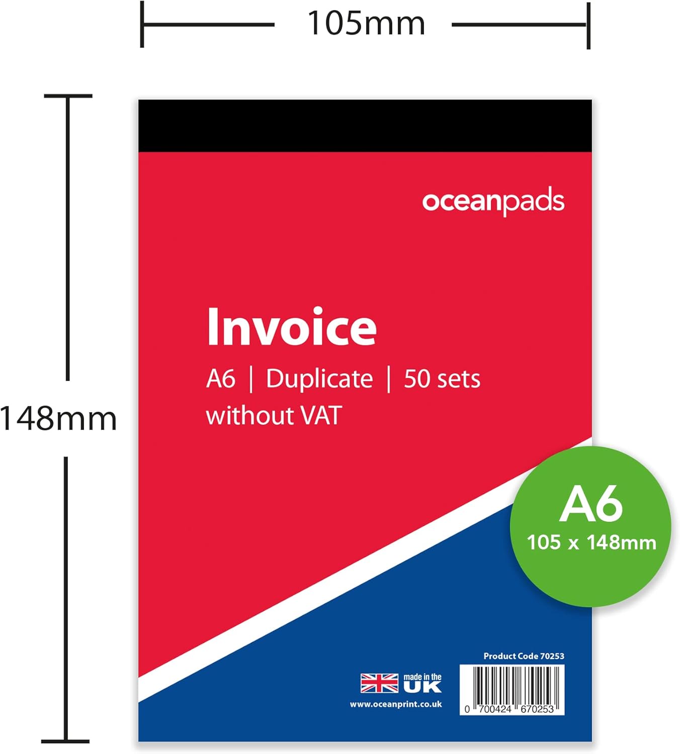 Small A6 Invoice Book Duplicate Without VAT - Carbonless 2-Part