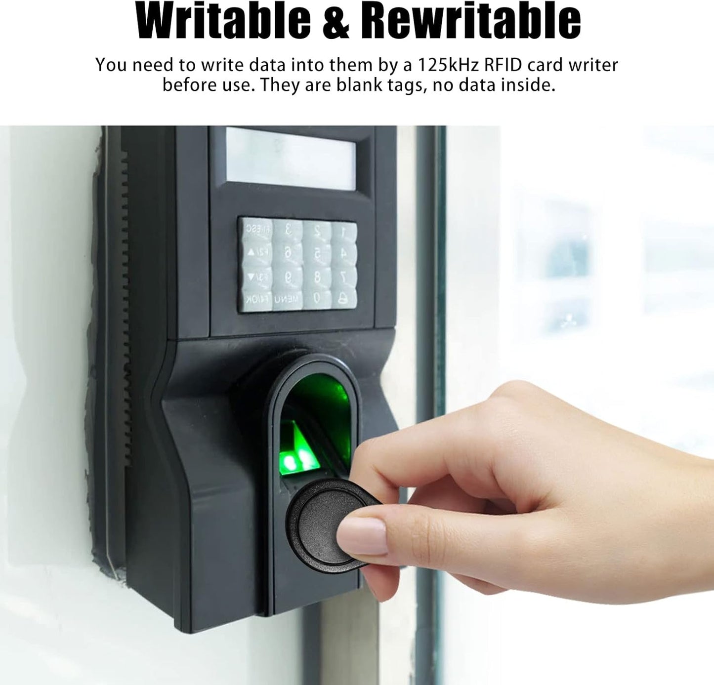 Proximity ID Card Key - 50pcs 125kHz RFID Rewritable Keyfobs