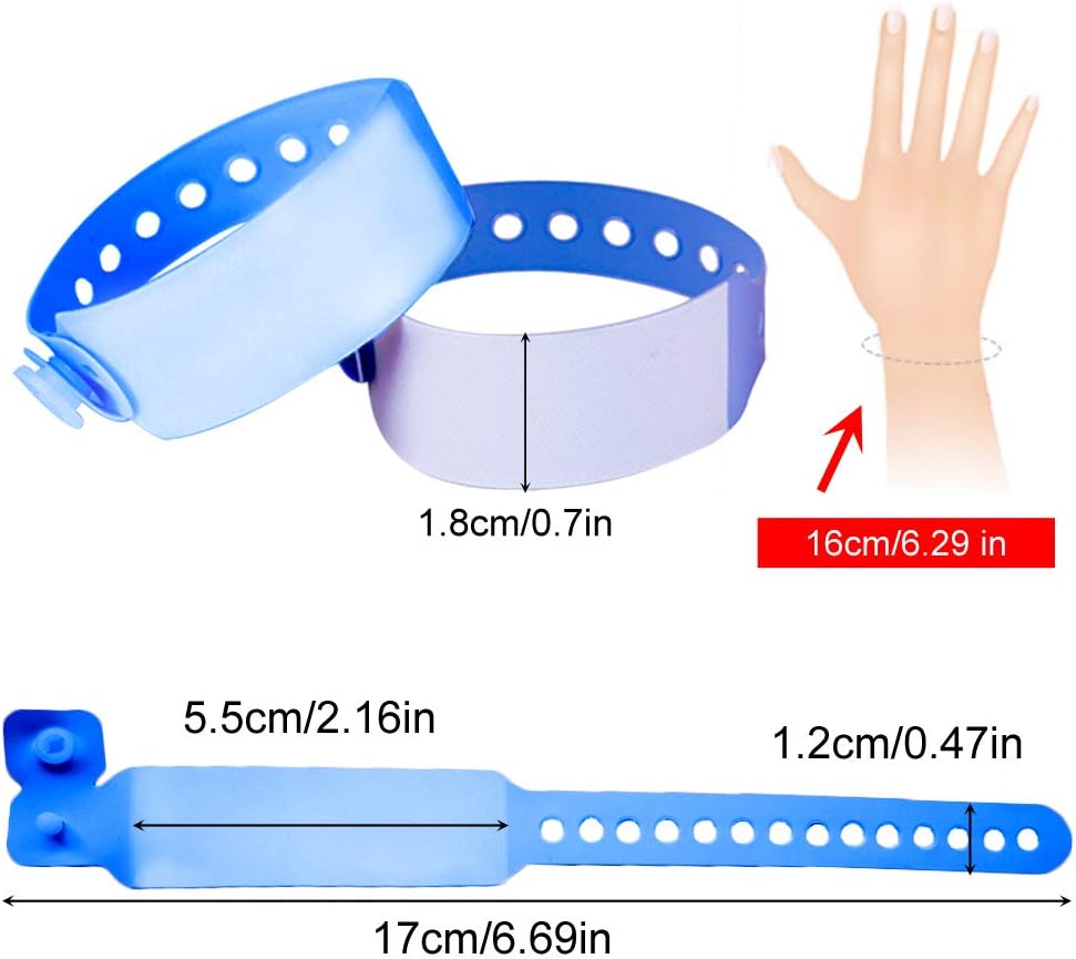SwirlColor Disposable Waterproof Event Wristbands for Kids - 100 Pack