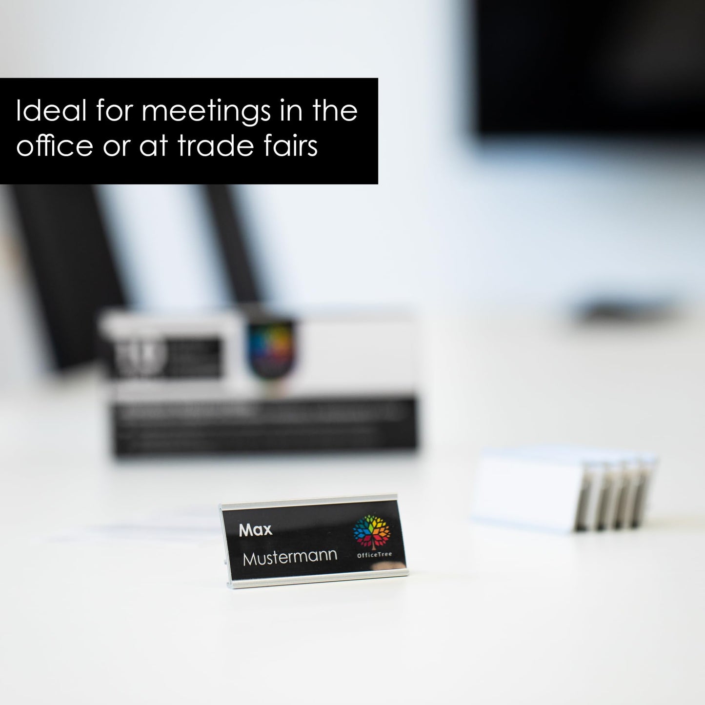 10 x Aluminium Name Badges with Magnet and Pin for Events