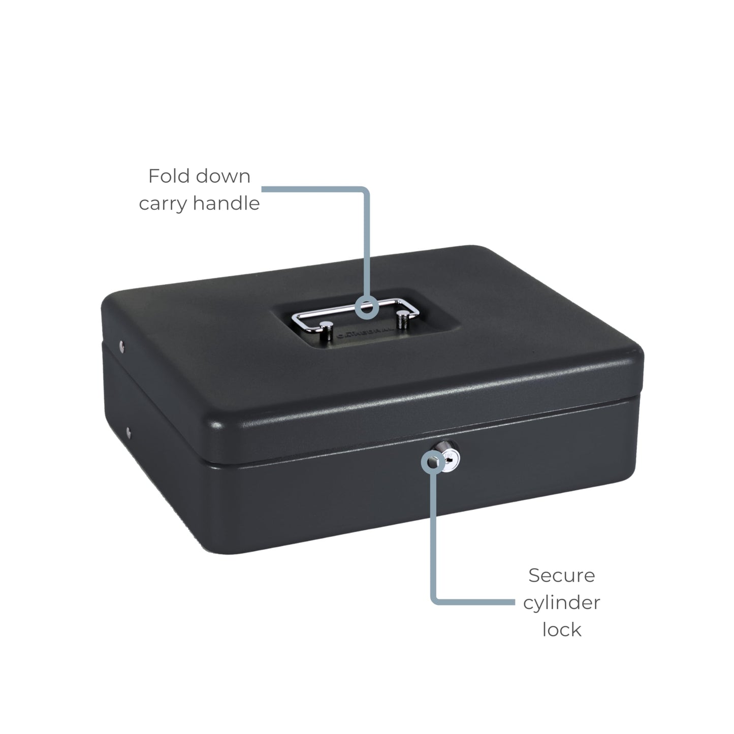 The Ultimate Cash Box with Foam Lining & Cantilever Coin Tray - Black