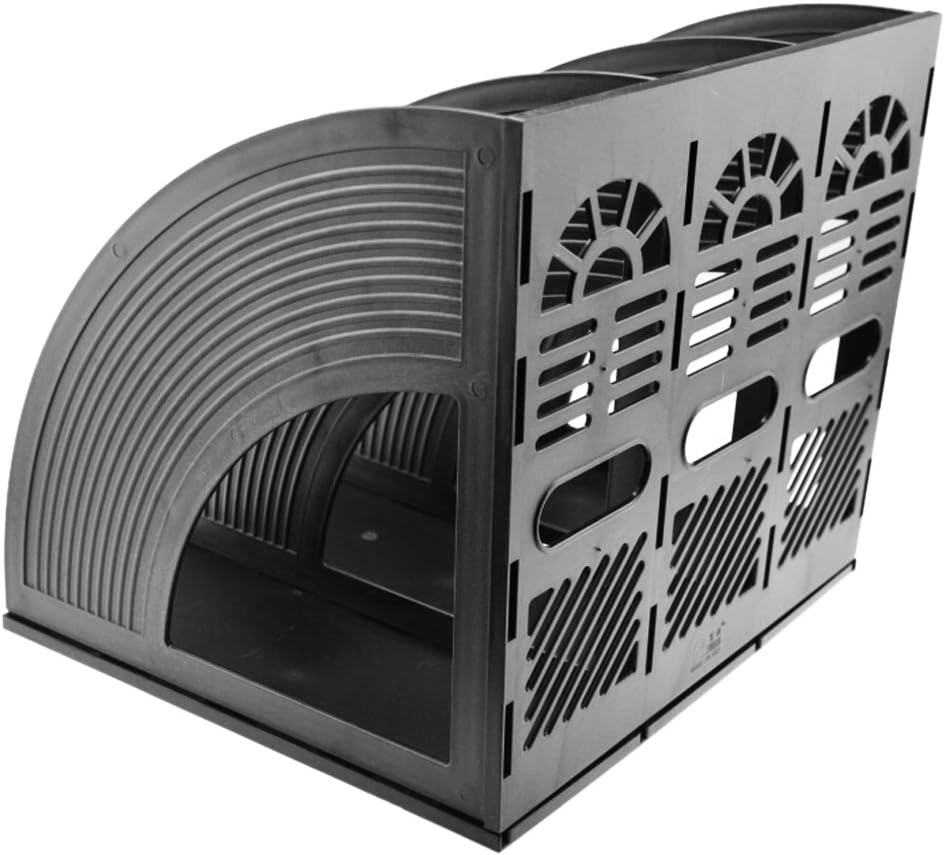 Sturdy Desktop File Organizer - Black Magazine Holder & Document Rack-CentralDepot247