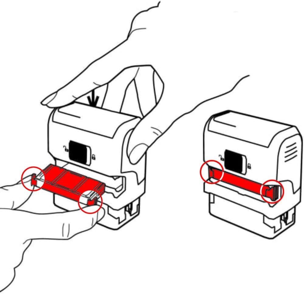 Self Inking Stamp COPY – Red & Blue Ink, 18x46 mm