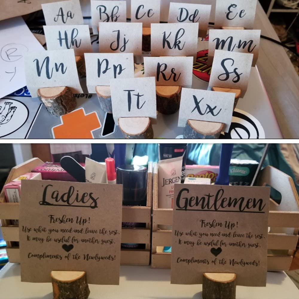 10 PCS Rustic Wooden Memo Clips Holders for Wedding and Party Decor-CentralDepot247