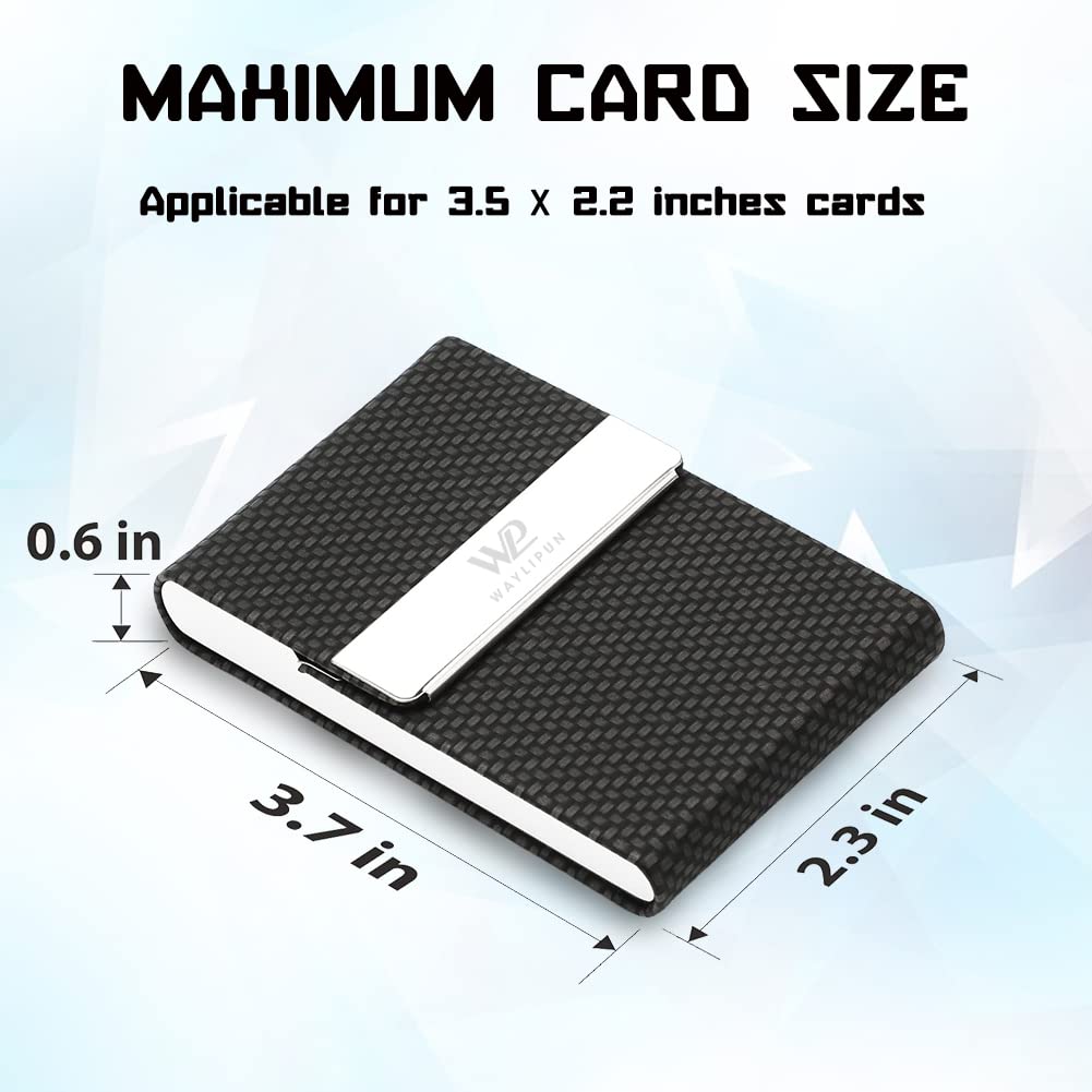 Professional PU Leather & Stainless Steel Business Card Holder - Coffee-CentralDepot247