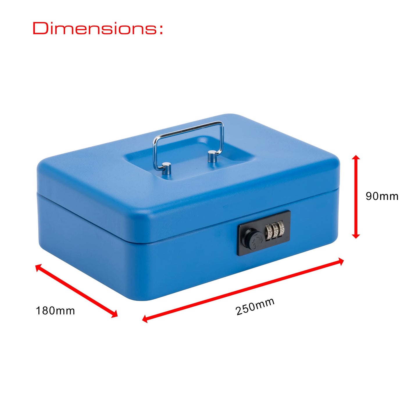 Sterling 10" Combination Lock Cash Box - Blue