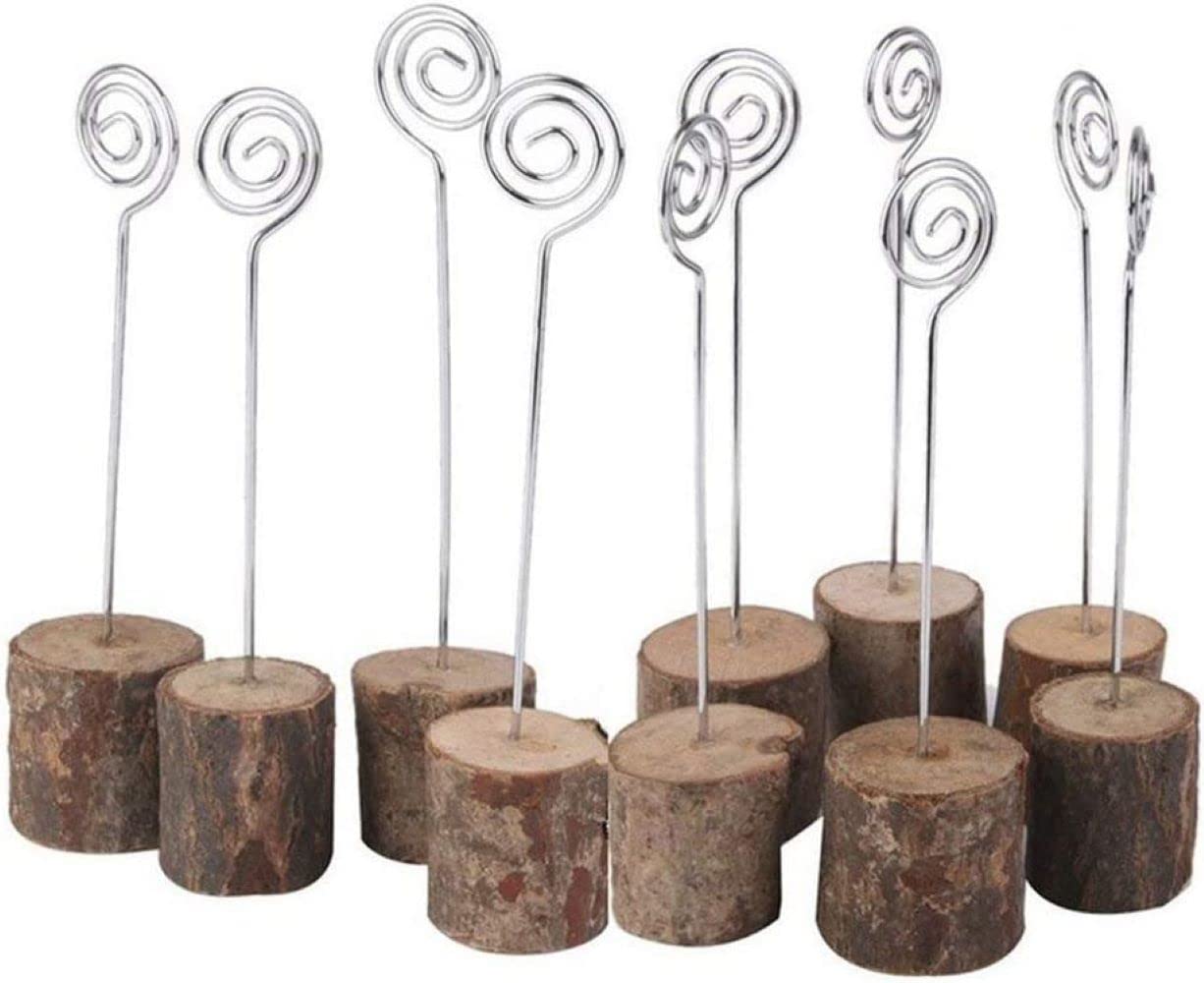 10 PCS Rustic Wooden Memo Clips Holders for Wedding and Party Decor-CentralDepot247