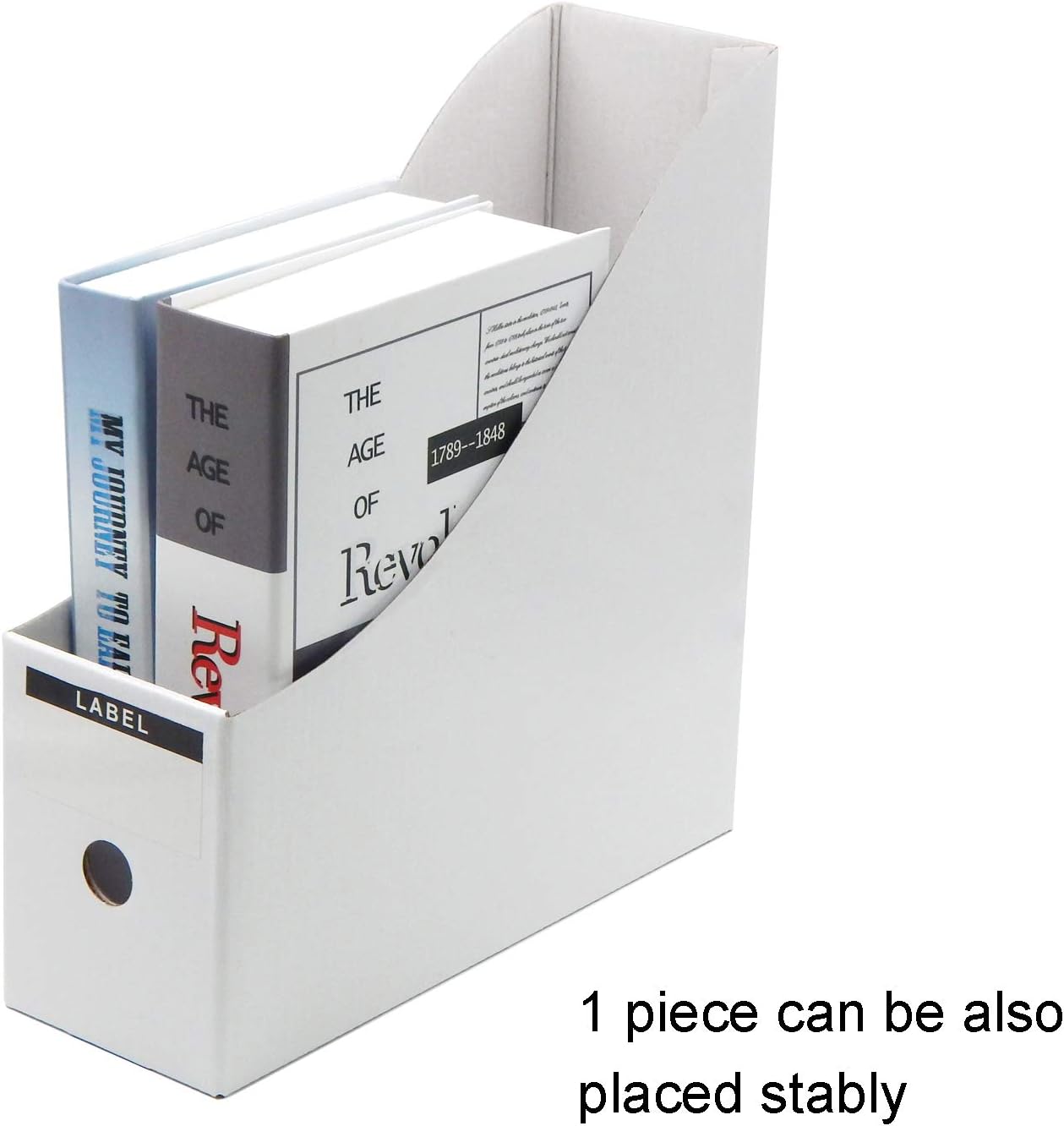 TOSSOW Kraft Paper Storage Box 5pcs Magazine Holder - White