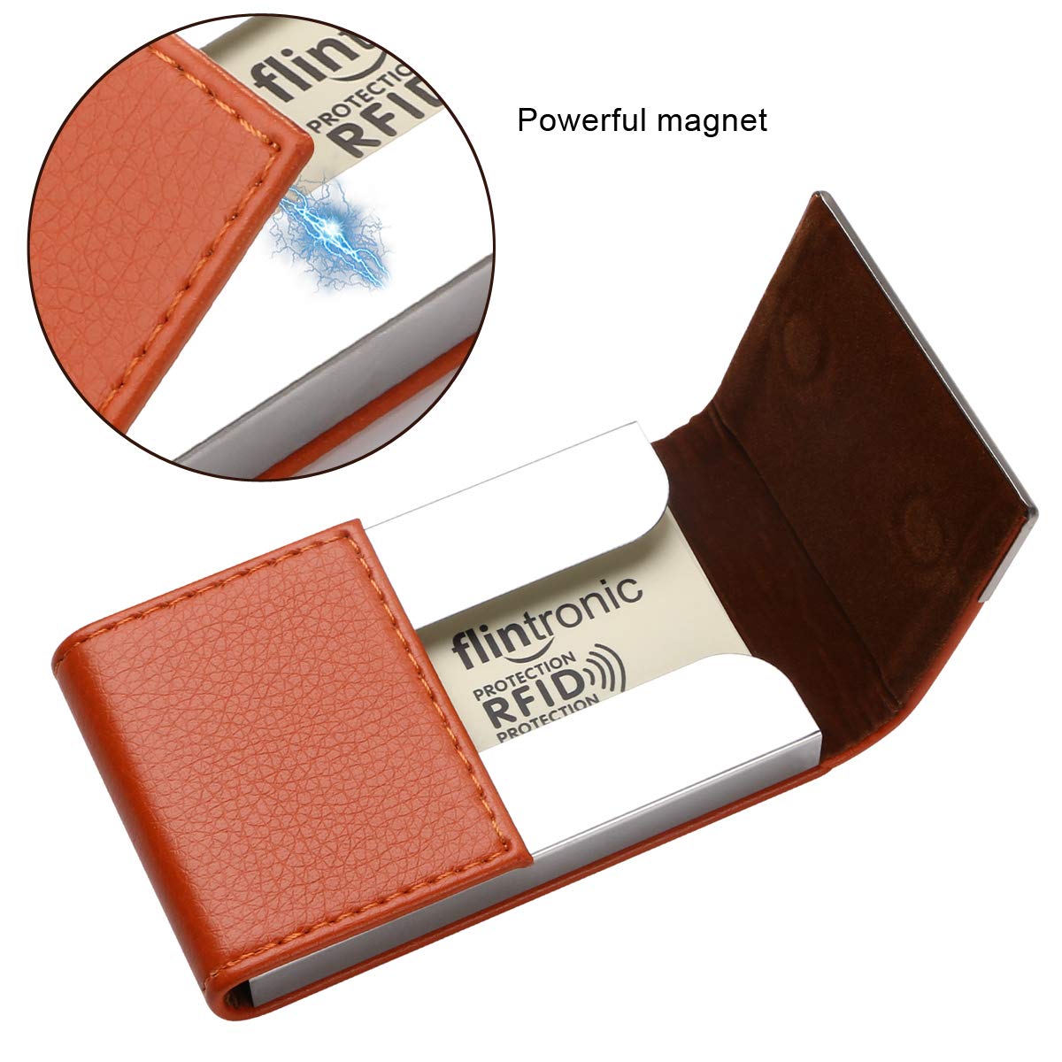 PU Leather Business Card Holder with Magnetic Buckle-CentralDepot247
