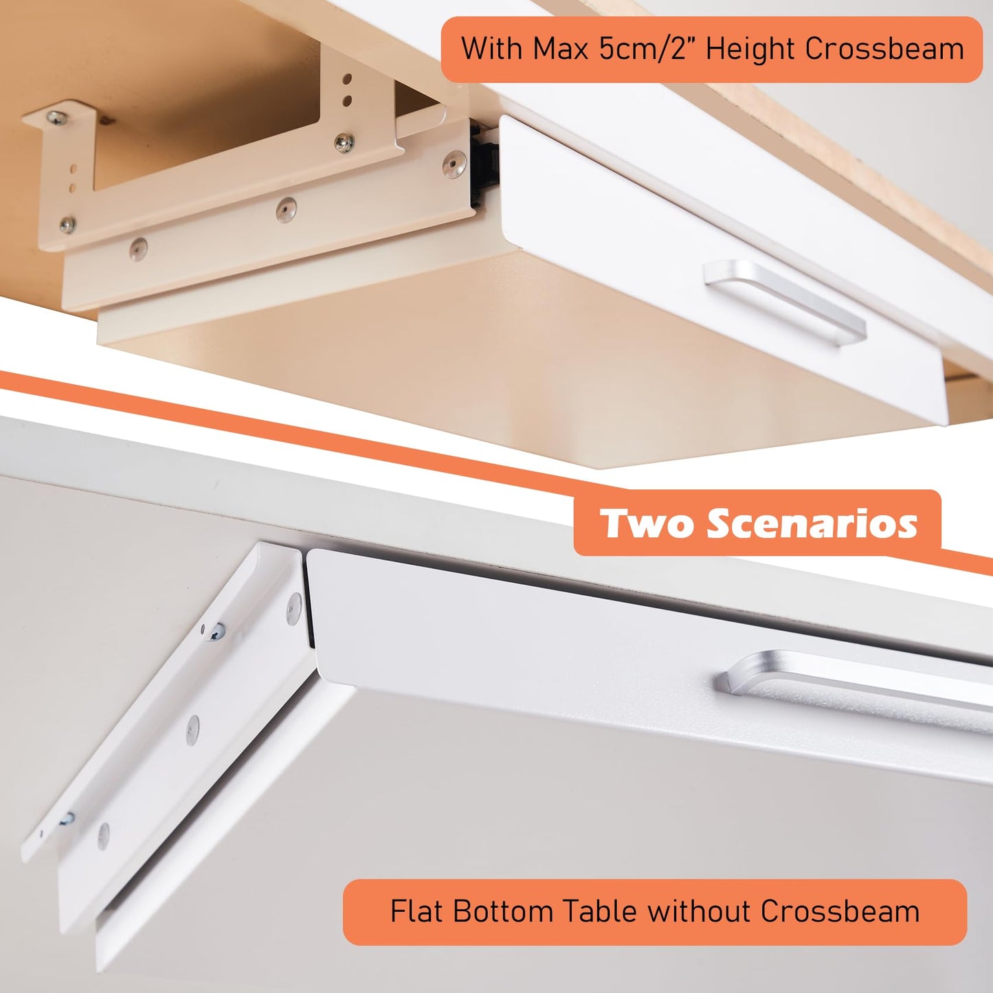 Under Desk Drawer Organizer with 4 Plastic Dividers - 54cm-CentralDepot247