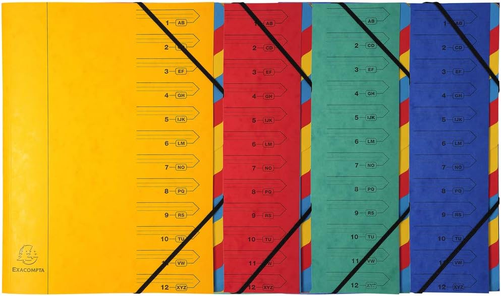 Stapled Spine Multipart File - 245 x 320mm, 12 Tabbed Sections, Pack of 8-CentralDepot247