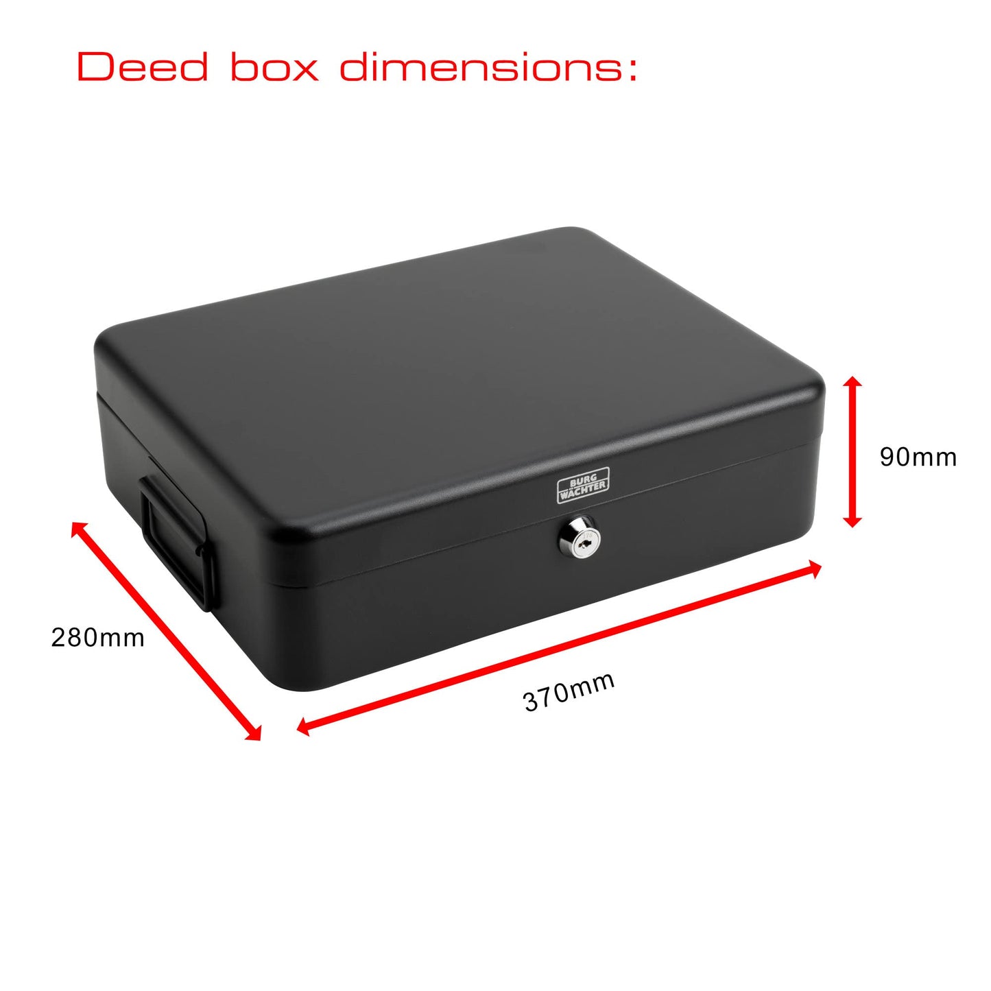 Sterling DB02 Deed Box, Black, 14.5" - Secure Document Storage