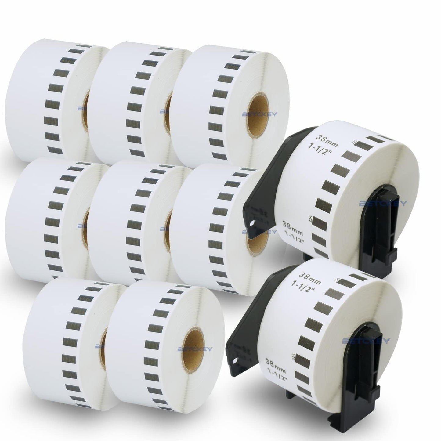 10 Rolls DK-22225 Labels with 2 Reusable Holders – 38mm x 30.48m