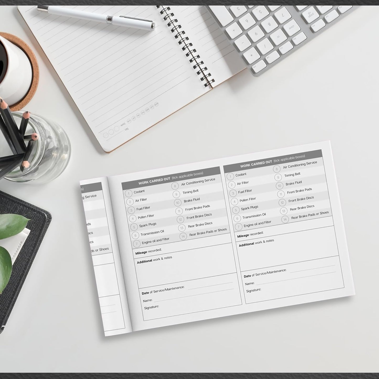 Vehicle Service Schedule & Maintenance Log Book | A5, Minimalistic Design-CentralDepot247