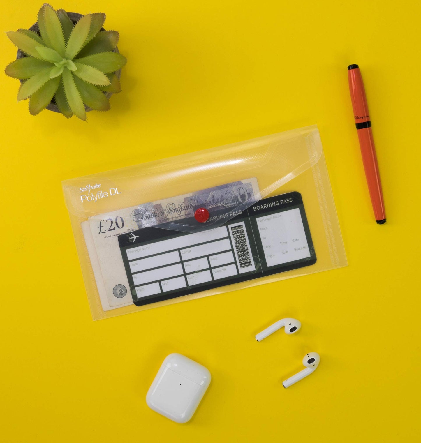 Snopake DL Polyfile Popper Wallet with Press Stud Closure – Pack of 5