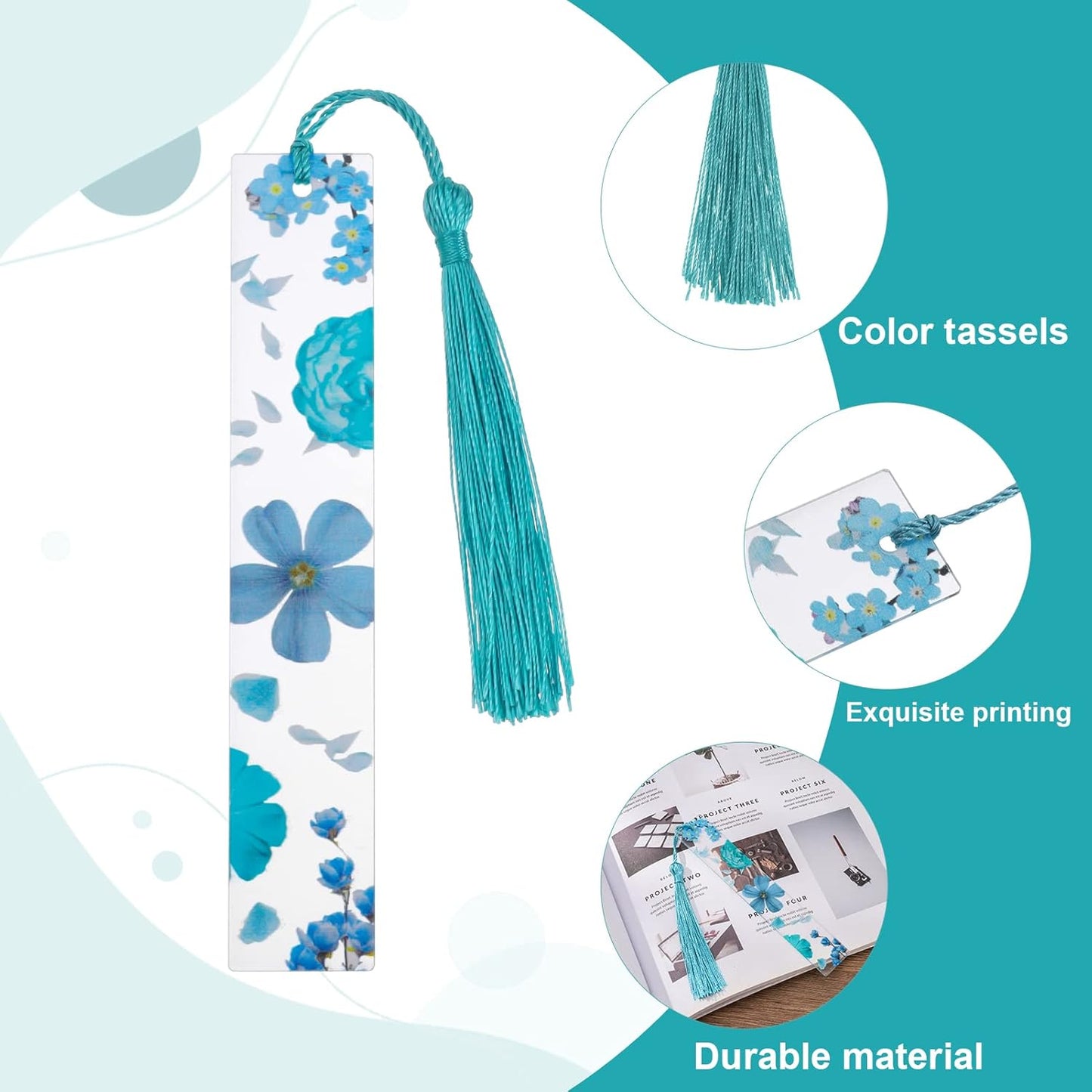 Pressed Flower Bookmarks - 10 Pcs Resin Floral Reading Markers