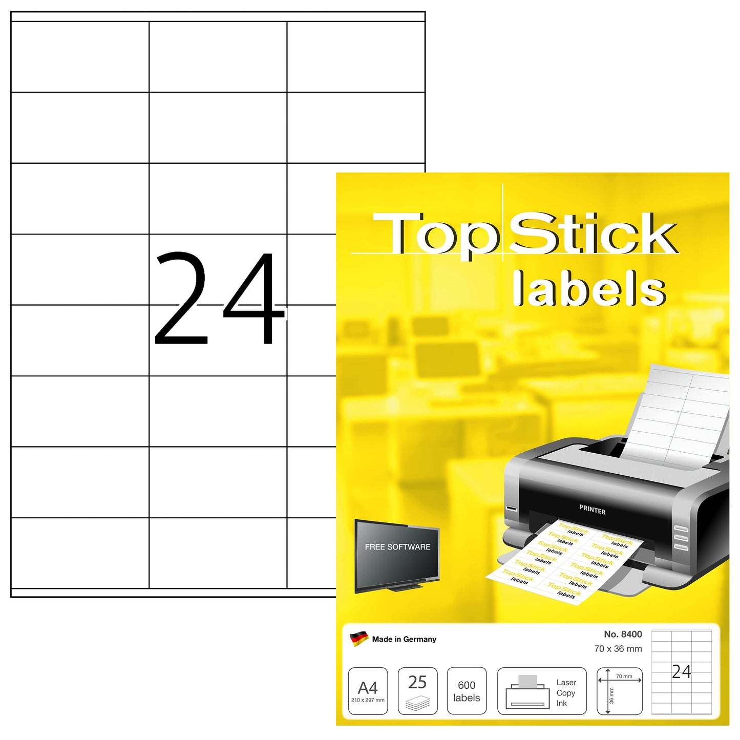 TopStick Self Adhesive Address Labels - 2100 Blank Labels