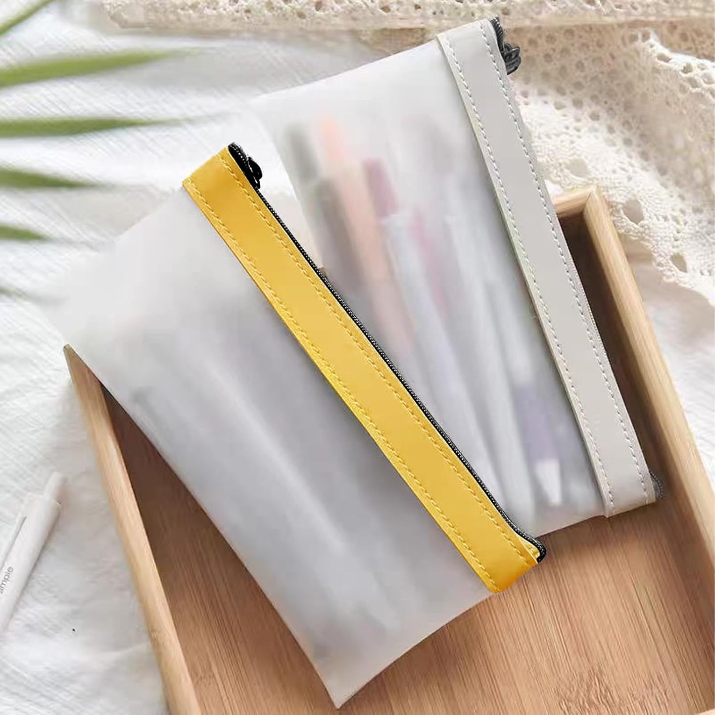 6pcs Clear Money Bags with Zipper - Multi-Purpose Cash Pouches