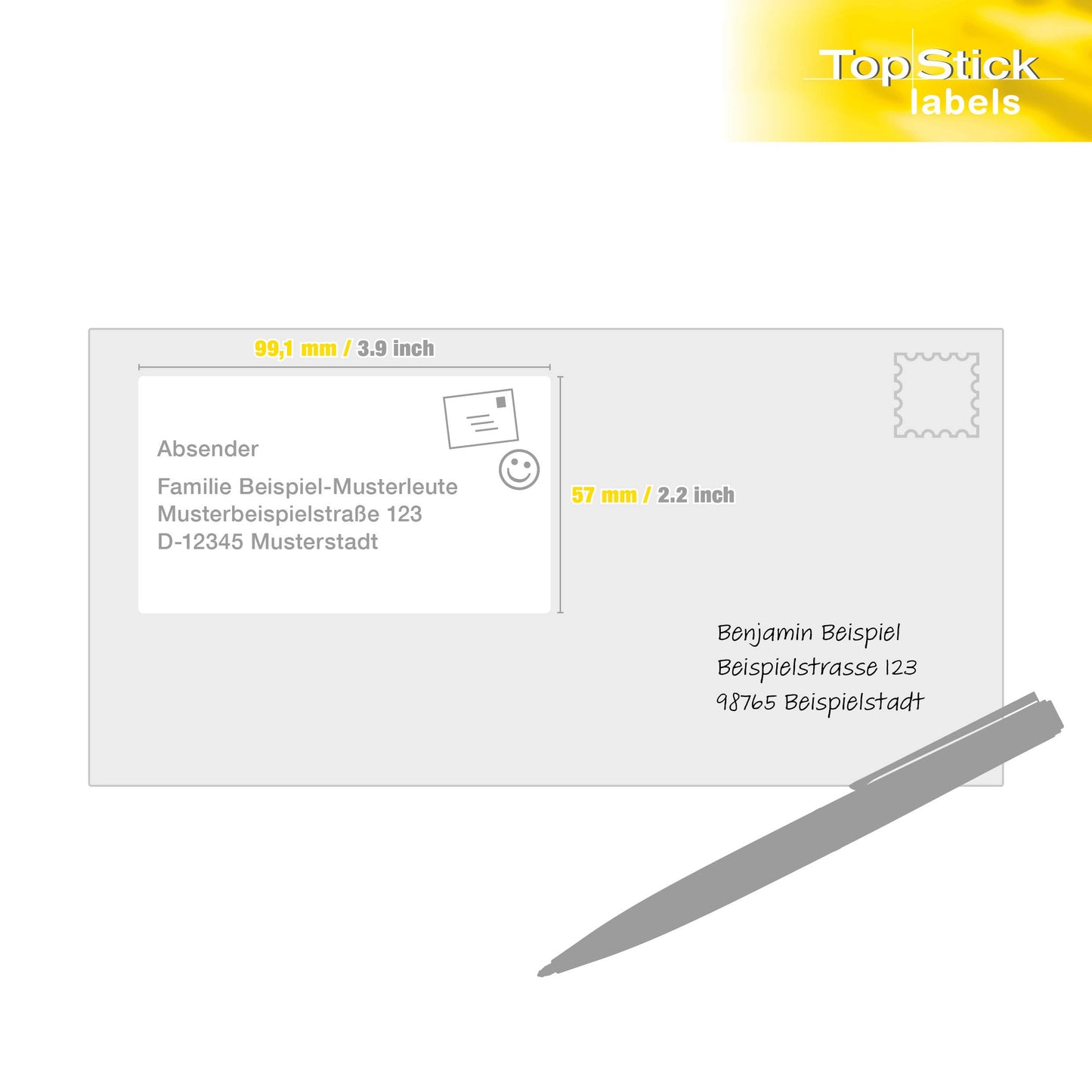 TopStick Self Adhesive Address Labels - 2100 Blank Labels
