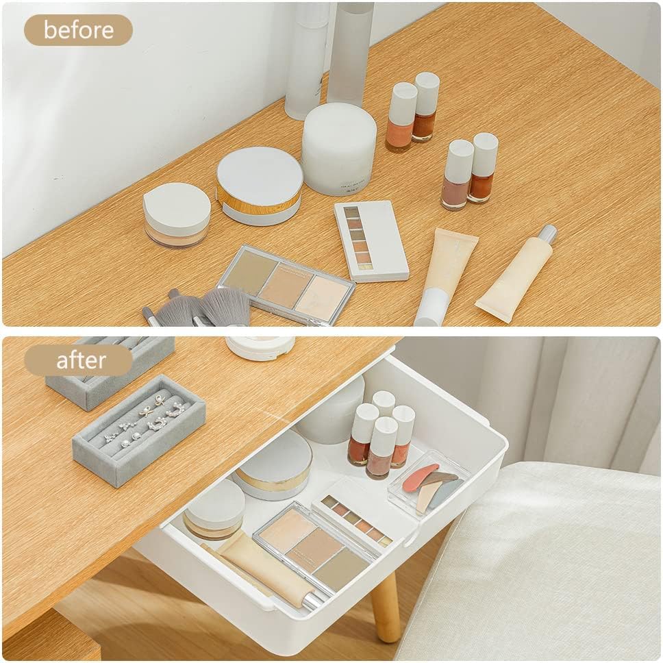 Under Desk Drawer Storage Organizer - Large Size White 2 Pack-CentralDepot247