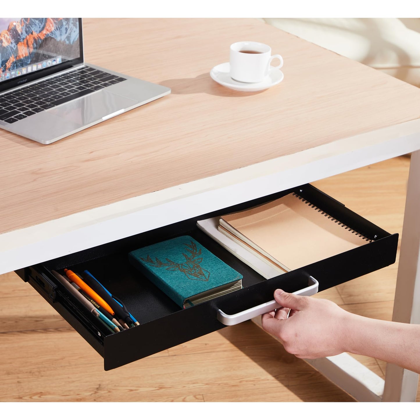 Under Desk Drawer Organizer with 4 Plastic Dividers - 54cm-CentralDepot247