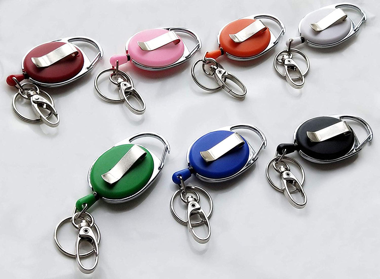 Retractable Badge Reel with Claw Clasp and Clip - 2 Pack