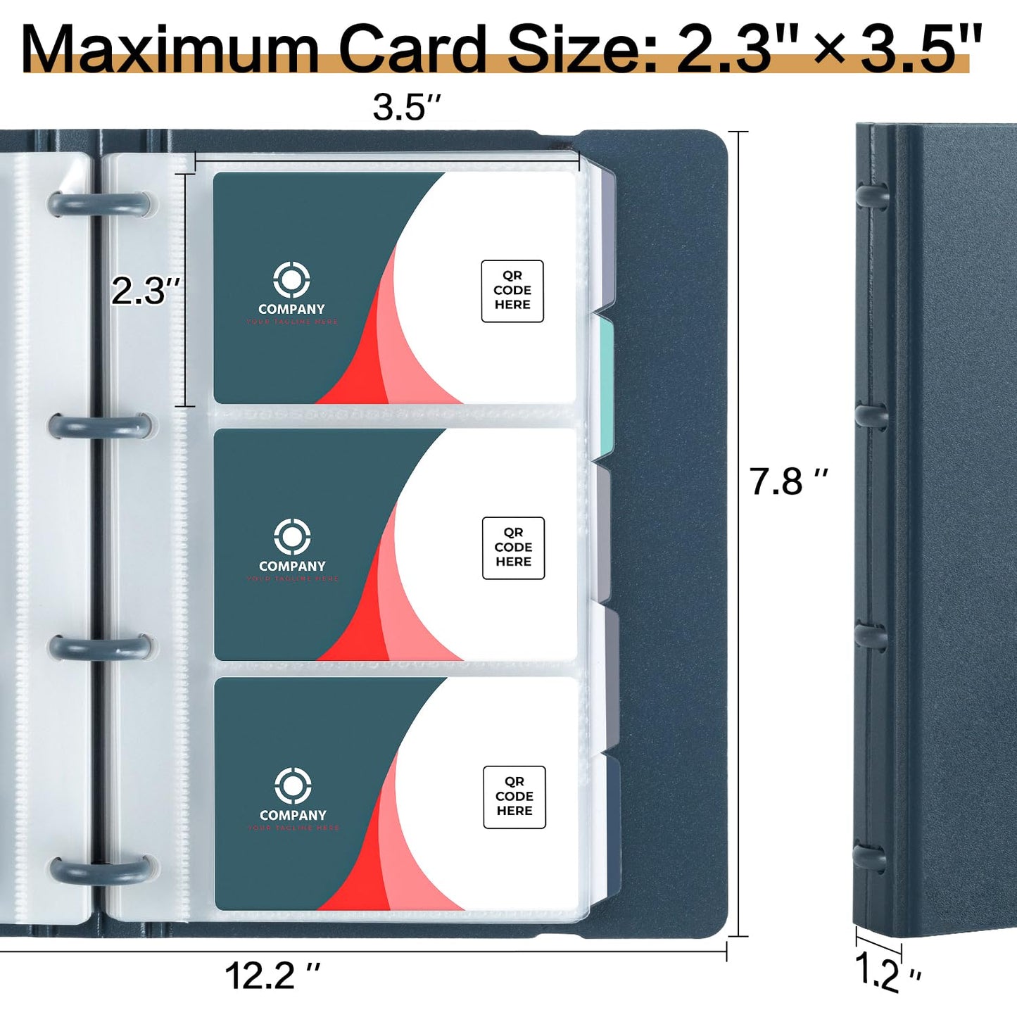 Portable Business Card Holder - Organizes 180 Cards, Black-CentralDepot247