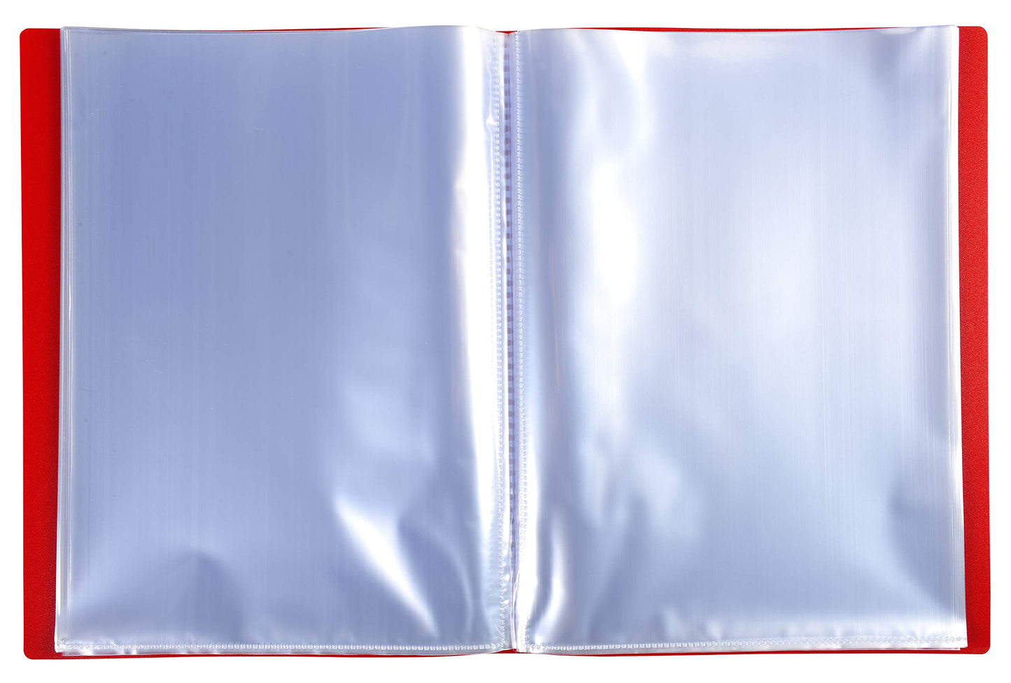 Semi-Rigid PP Display Book for A4 Documents - Red, 40 Pockets-CentralDepot247