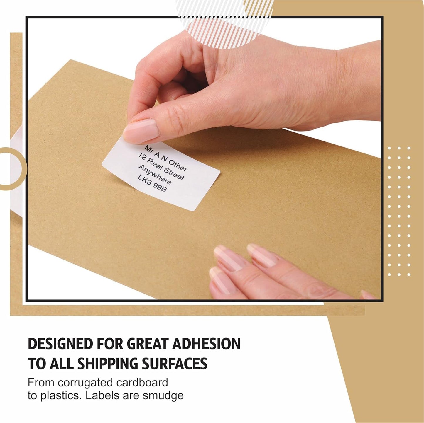 Self-Adhesive Plain Address Labels Roll - 180 Stickers 9x3.5cm