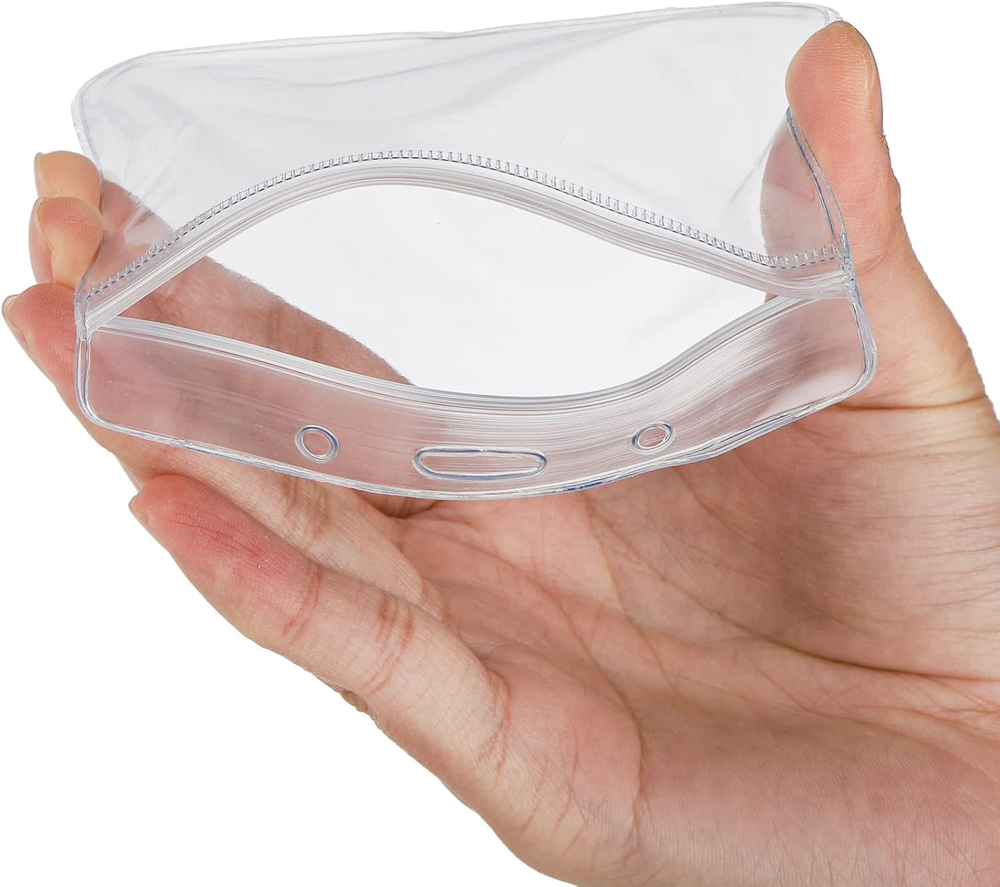 100 Pieces Clear Name Tag Holders with Clips - Waterproof Badge Holder
