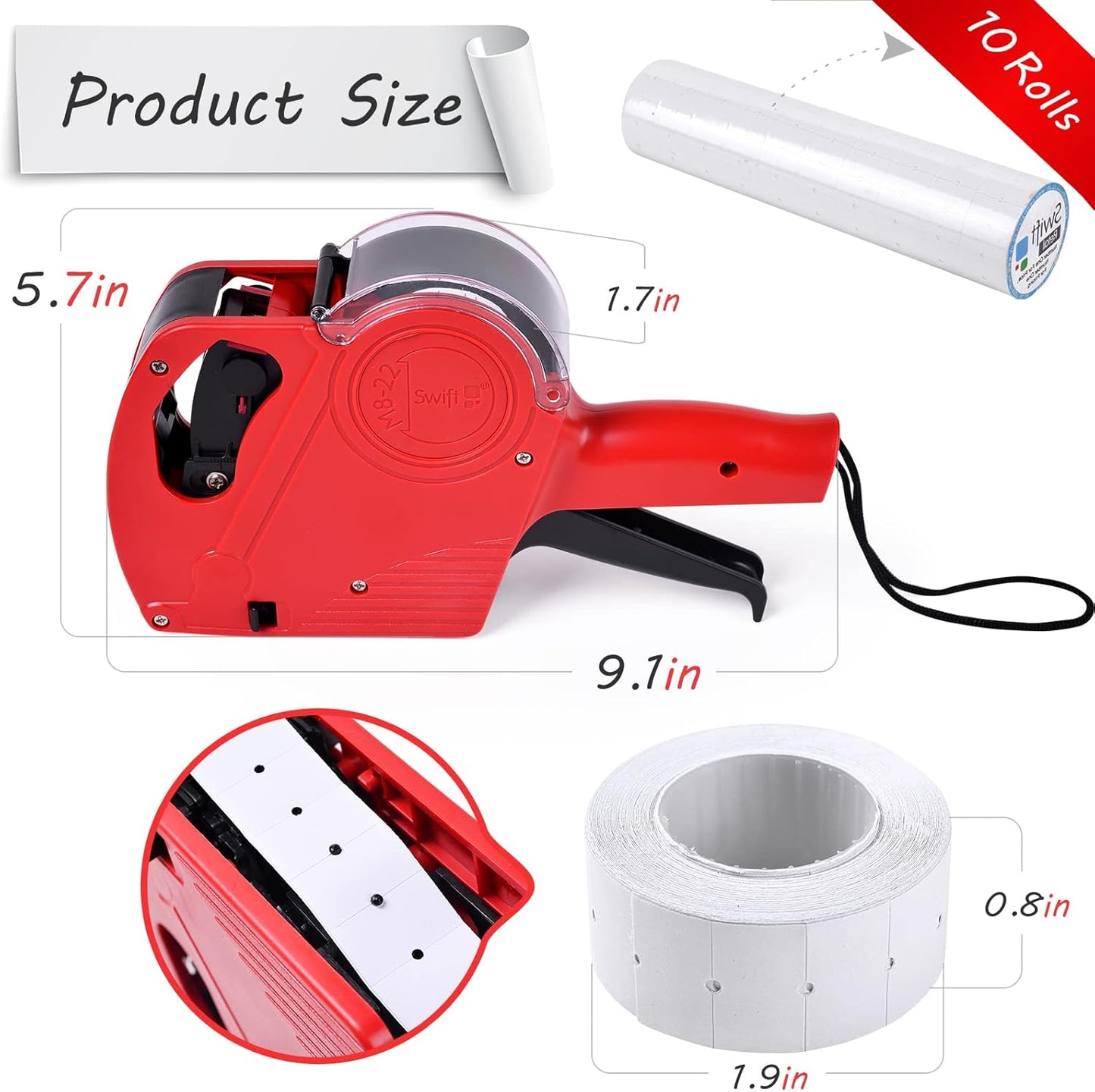 Swift Price Gun Kit with 5000 Labels & Spare Ink for Retail Pricing