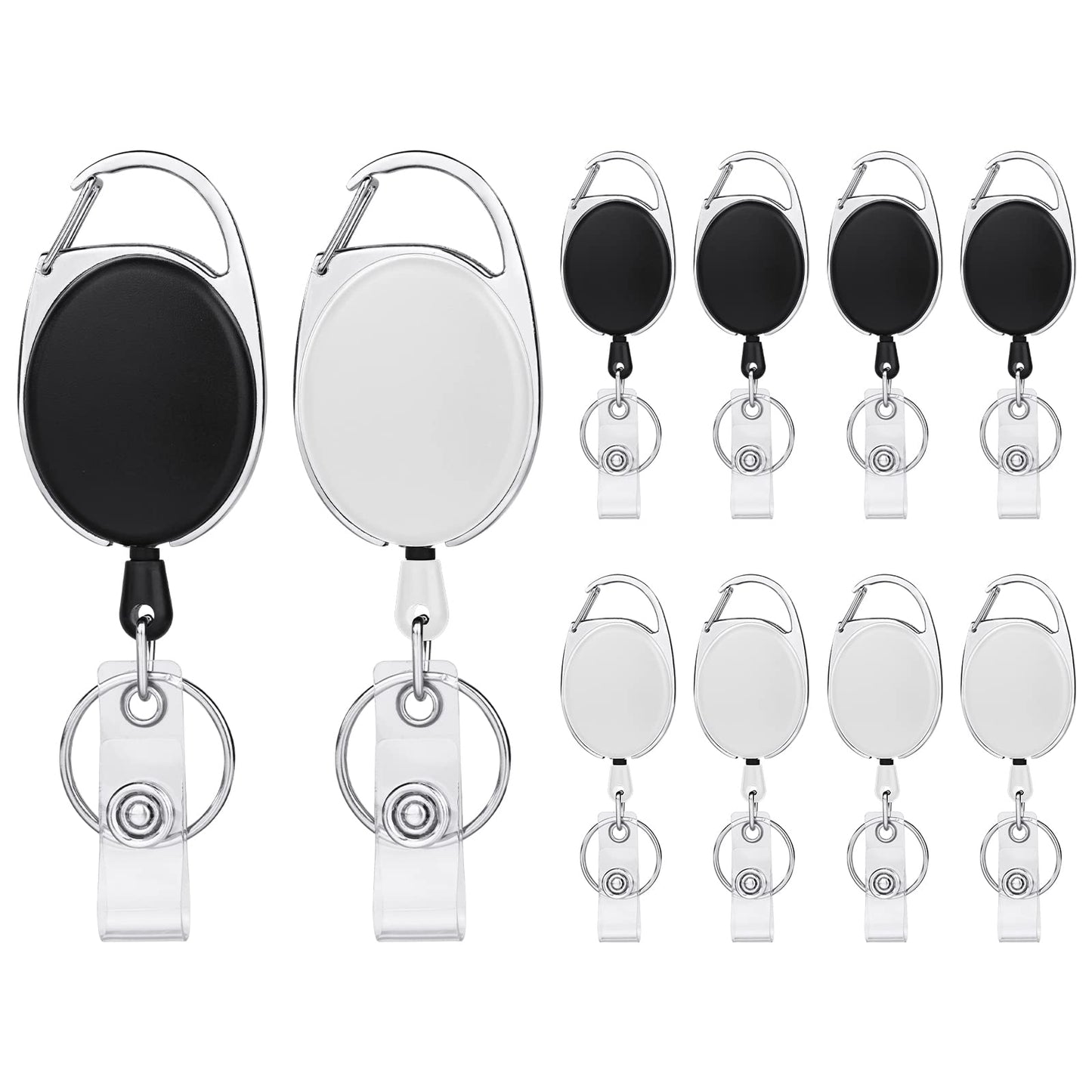 Retractable Badge Reels 2pcs Heavy Duty Keychain with Clips