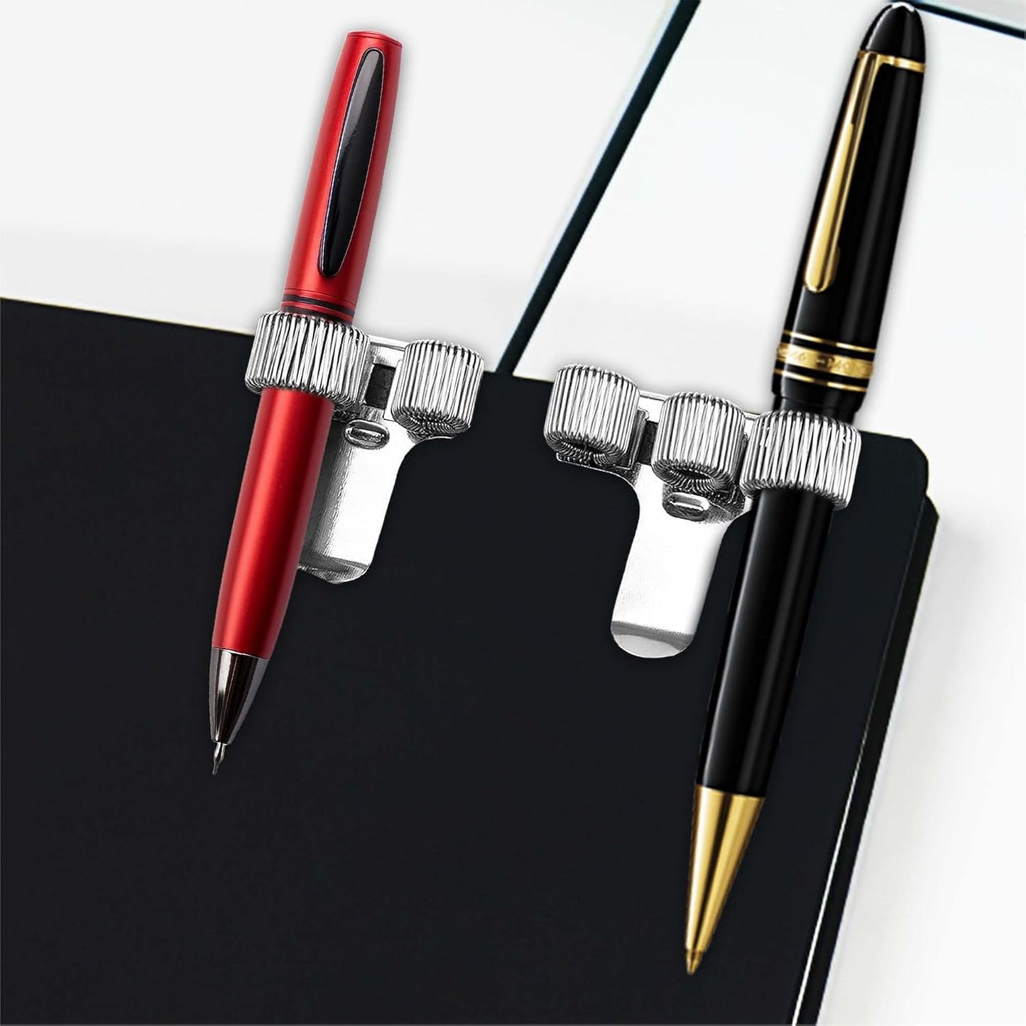Triple Hole Stainless Steel Pen Holder with Pocket Clip-CentralDepot247