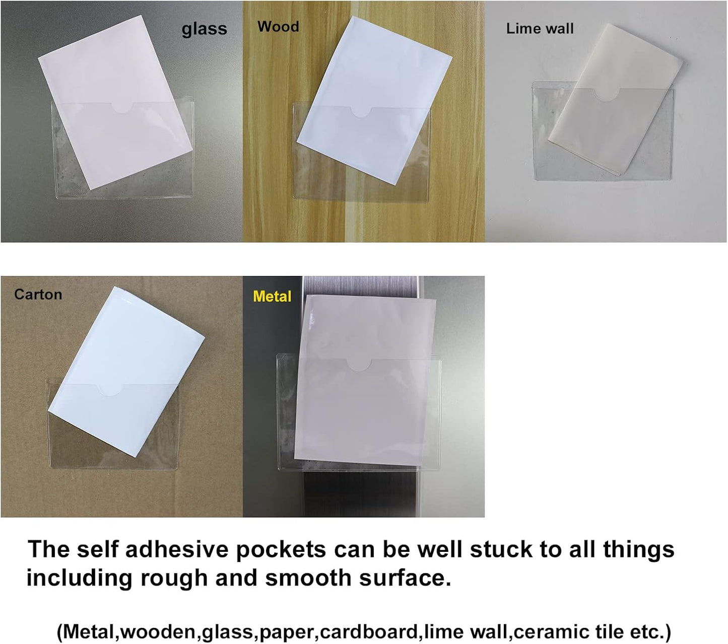 Self Adhesive Clear Business Card Pocket Holders - 10 Pieces