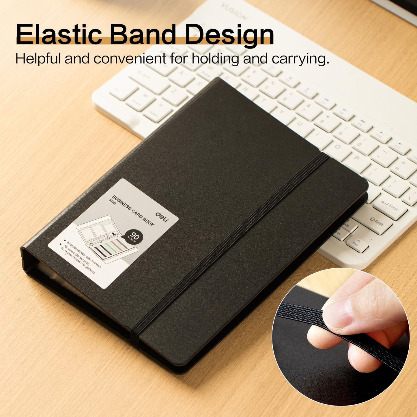 Portable Business Card Holder - Organizes 180 Cards, Black-CentralDepot247