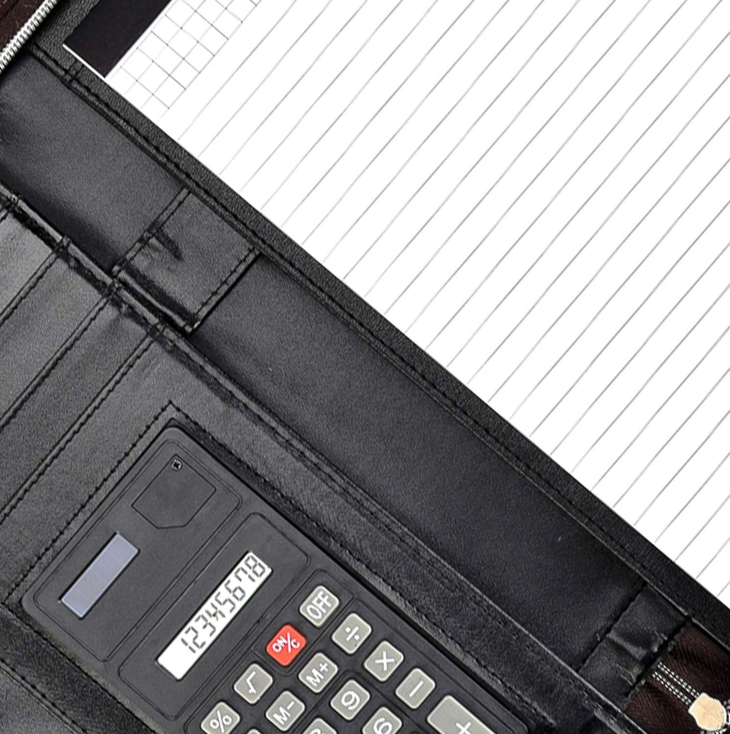 Soft Touch Conference Folder Portfolio A4 with Calculator - Brown-CentralDepot247