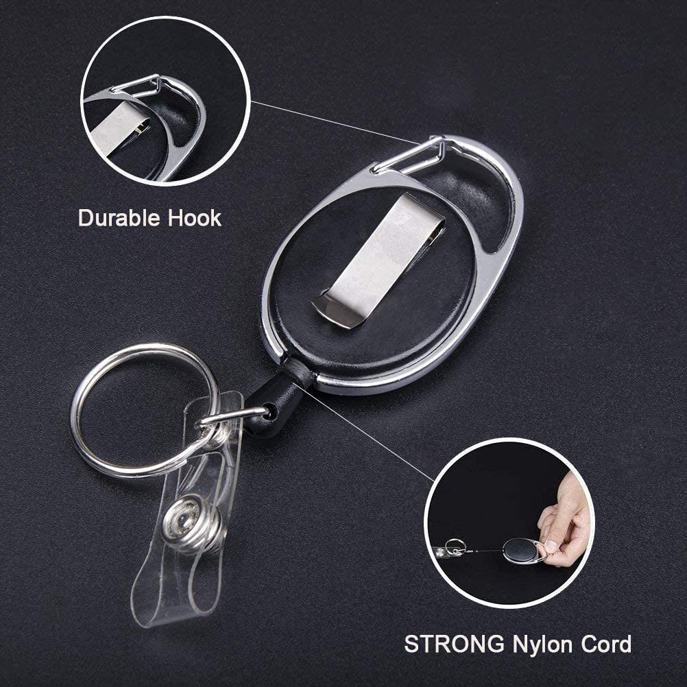 Vicloon 2PCS Retractable Two-Sided ID Card Holder Set