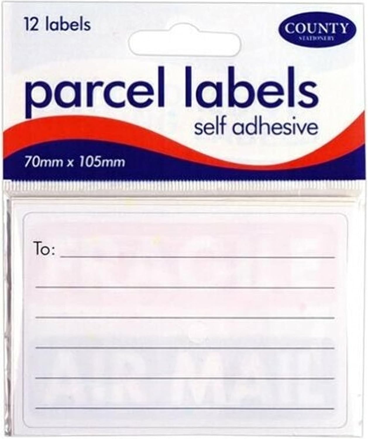 Self Adhesive Parcel Labels - Pack of 12 White Small Labels