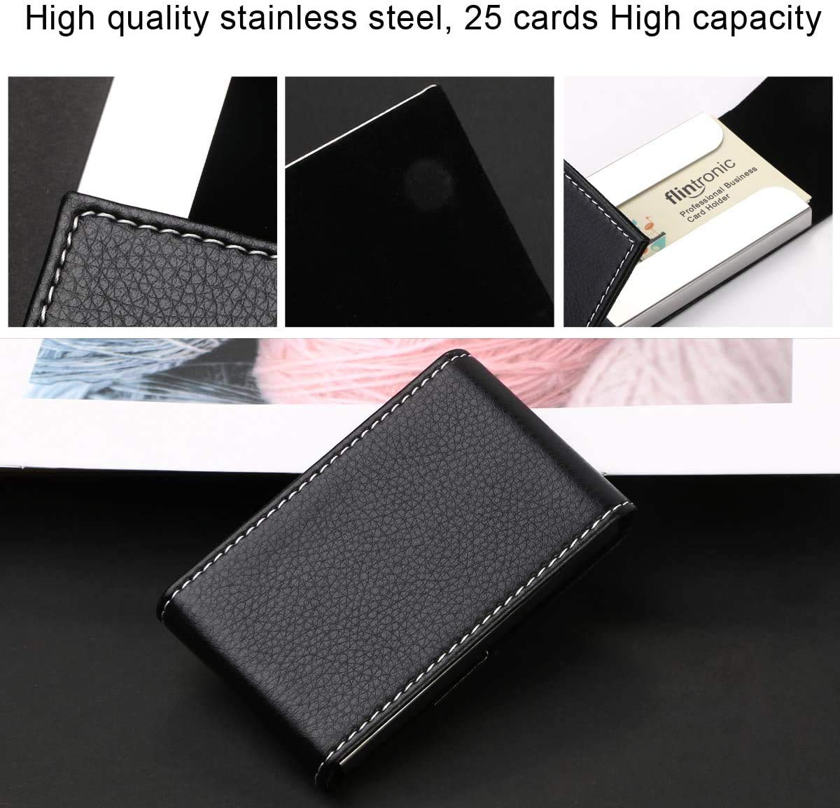 PU Leather Business Card Holder with Magnetic Buckle-CentralDepot247