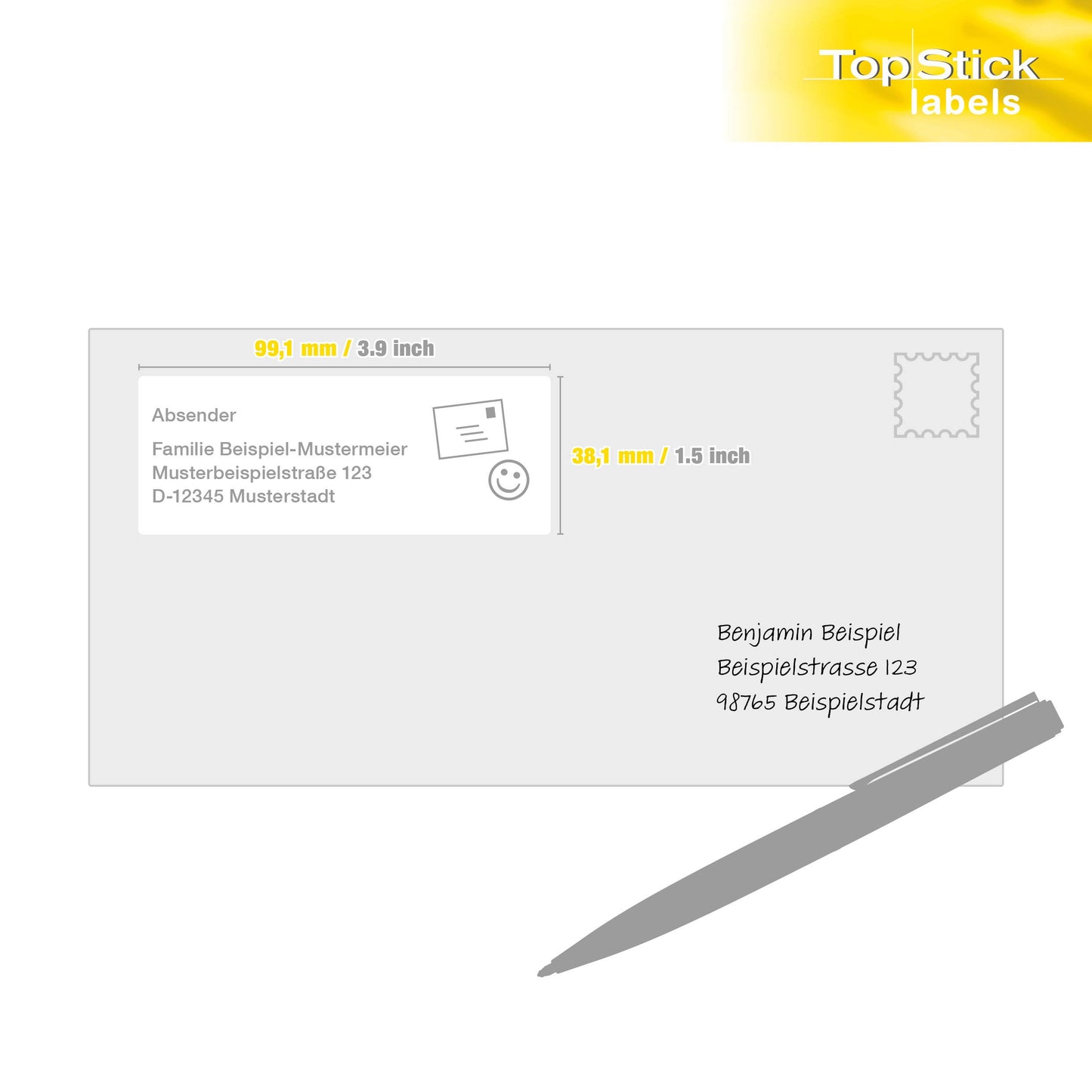 TopStick Self Adhesive Address Labels - 2100 Blank Labels