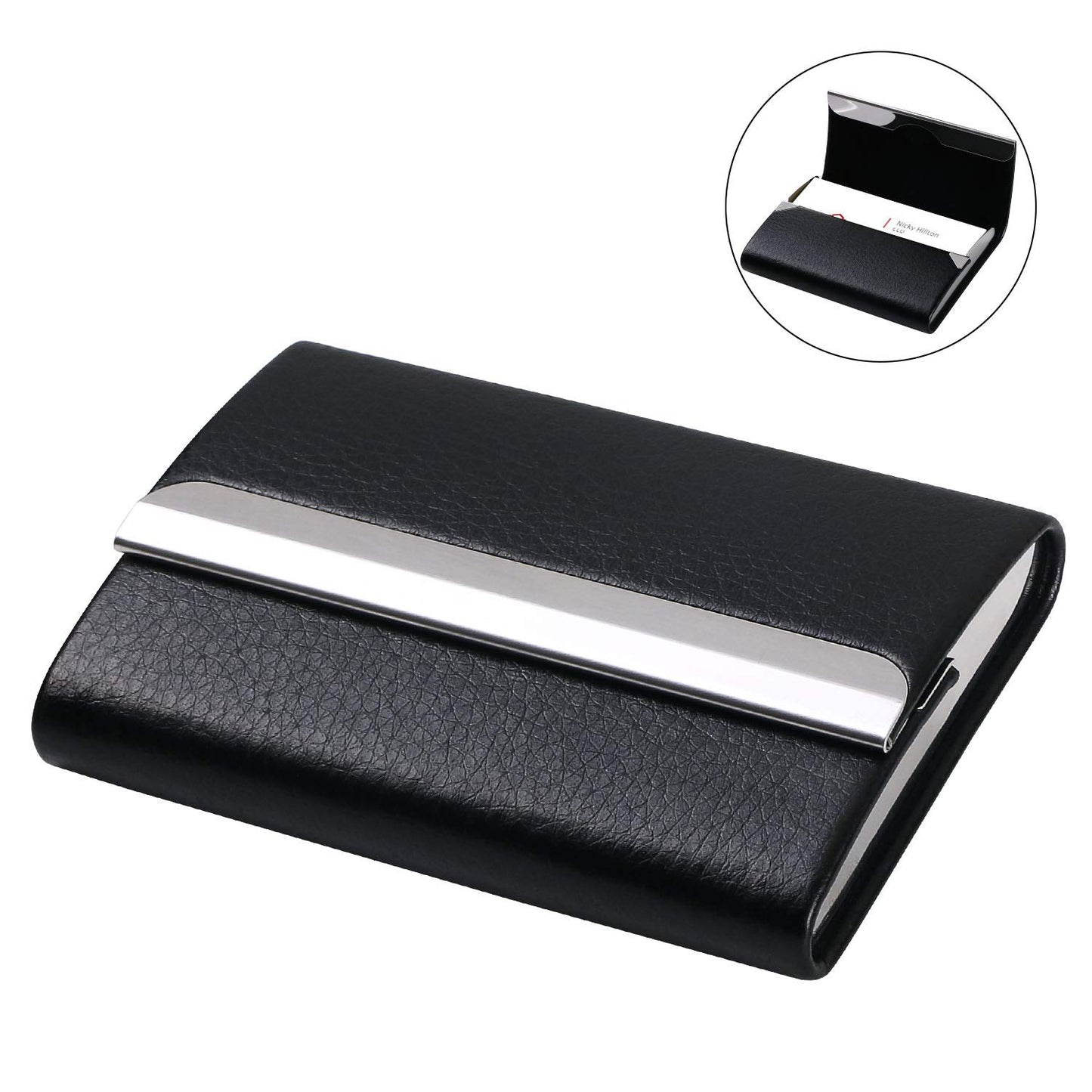 PU Leather Business Card Holder with Magnetic Buckle-CentralDepot247