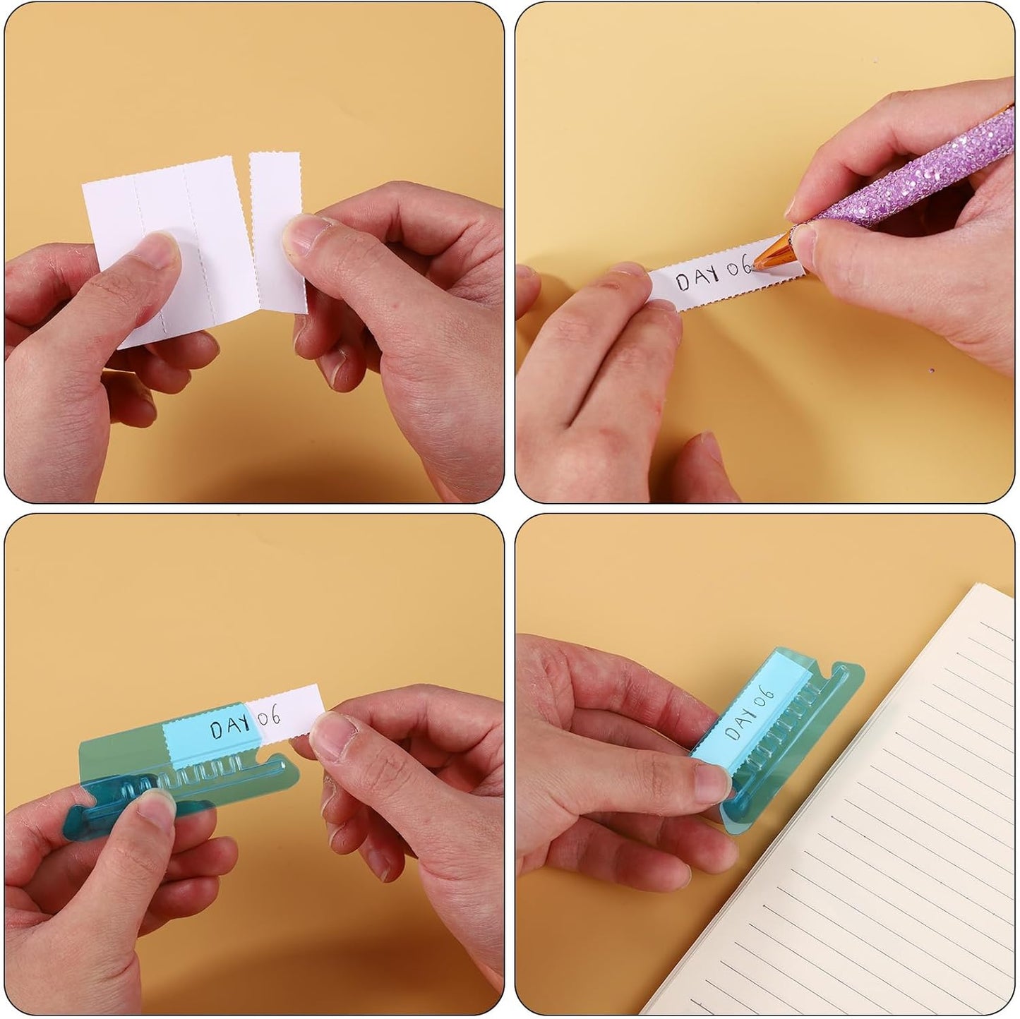 Tinoaly 60pcs Hanging File Folder Tabs, Colored Plastic Labels with Inserts
