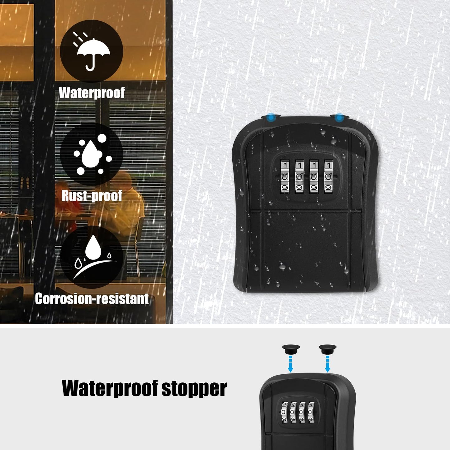 Weatherproof Portable Key Safe - Up to 5 Keys Capacity
