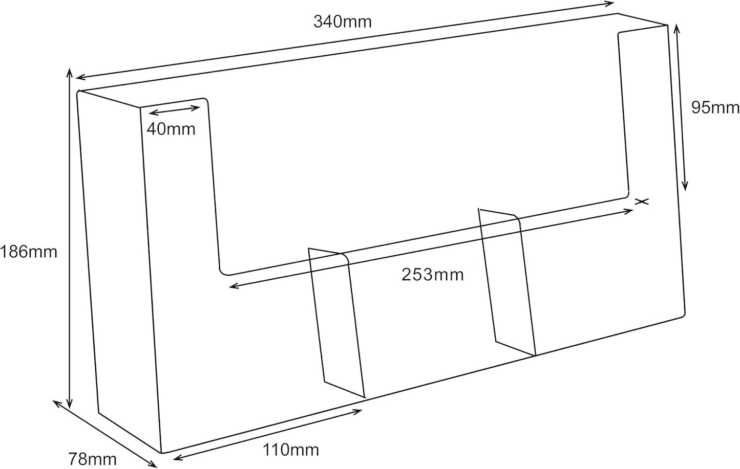 Three Pocket Wall Rack for DL Leaflets - Portrait Display-CentralDepot247