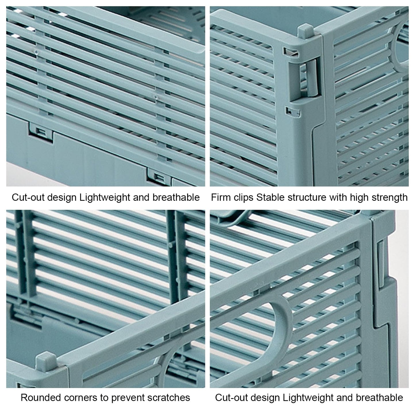 Stackable Storage Baskets - Pack of 6 Pastel Folding Crates-CentralDepot247