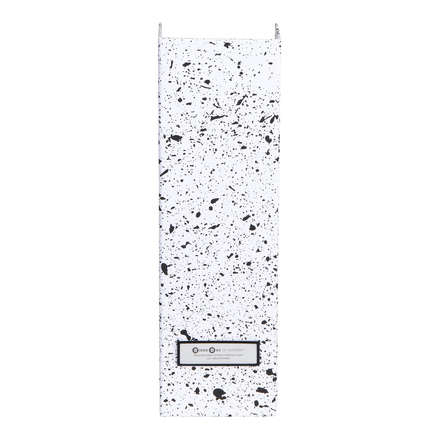 Standing Magazine Storage Box with Label - Document Holder - Black Speckled