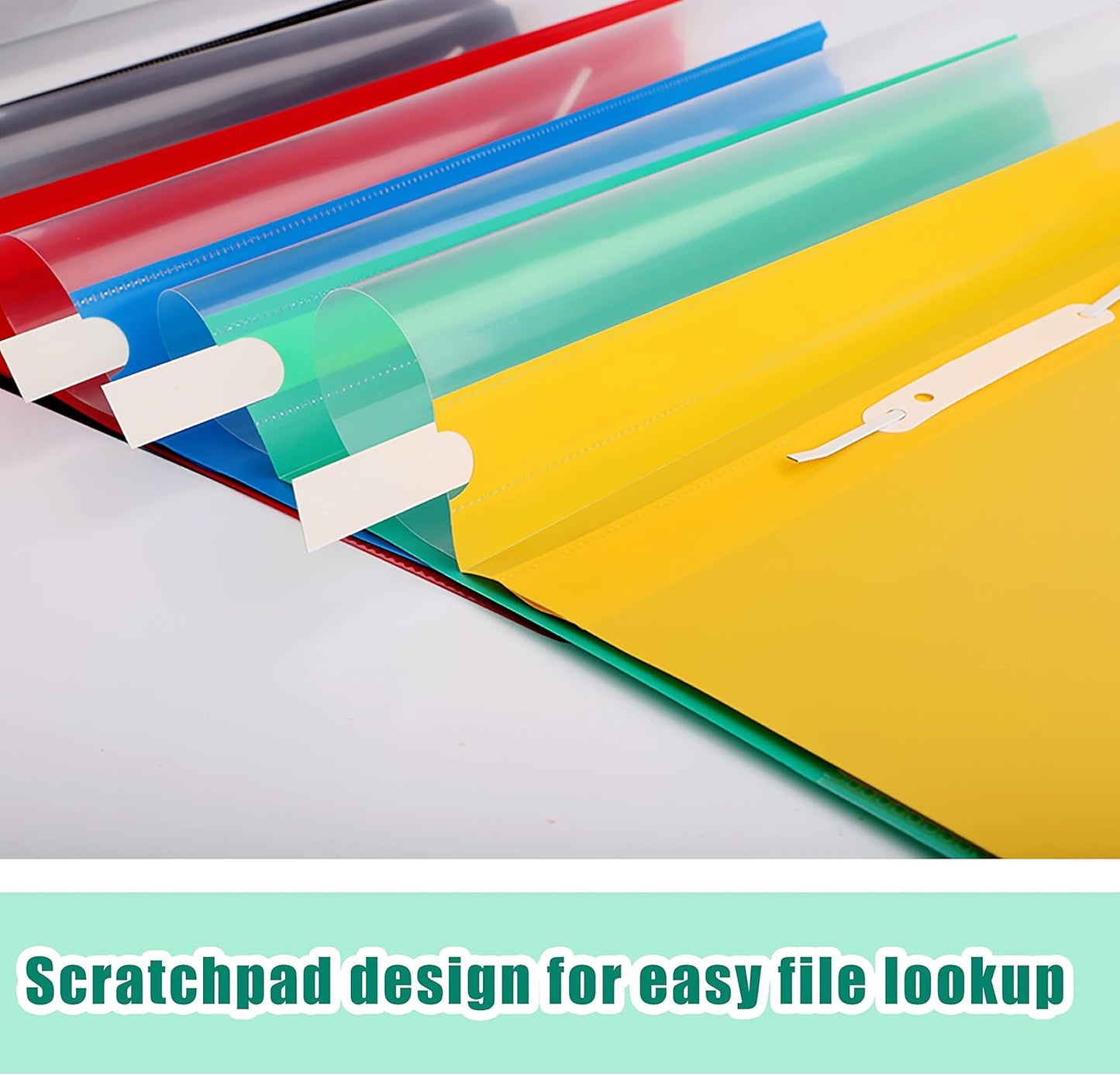 10 Pcs A4 Project Folder Plastic Wallets - Assorted Colors