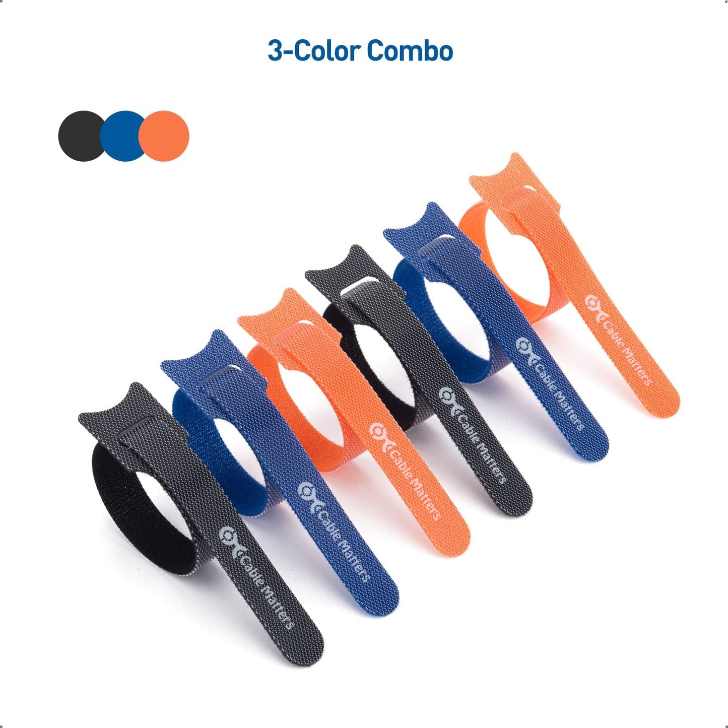 100-Pack Reusable Cable Ties - Multi-Color Hook and Loop Straps-CentralDepot247