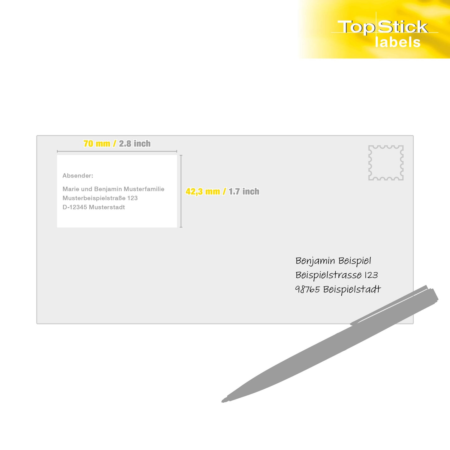 TopStick Self Adhesive Address Labels - 2100 Blank Labels