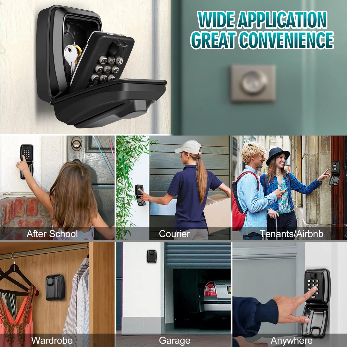 Wall Mounted 12 Digit Combination Key Safe Box for Outdoor Security